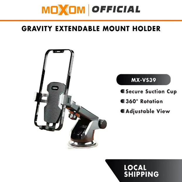 MX-VS39— a gravity-type, extendable car phone holder / mount.