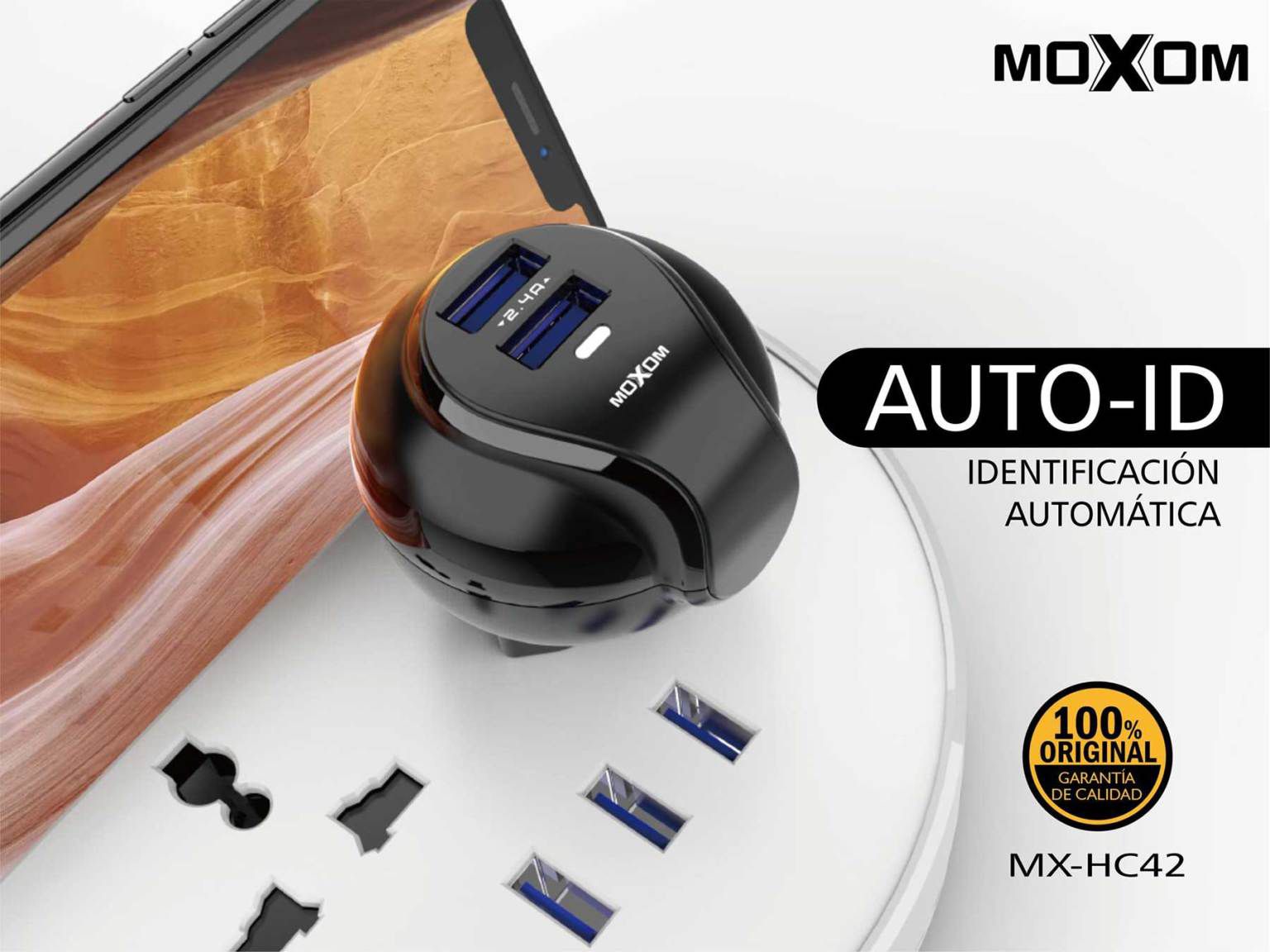 Moxom MX-HC42 Power Charger 2.4A Fast Charging Ports