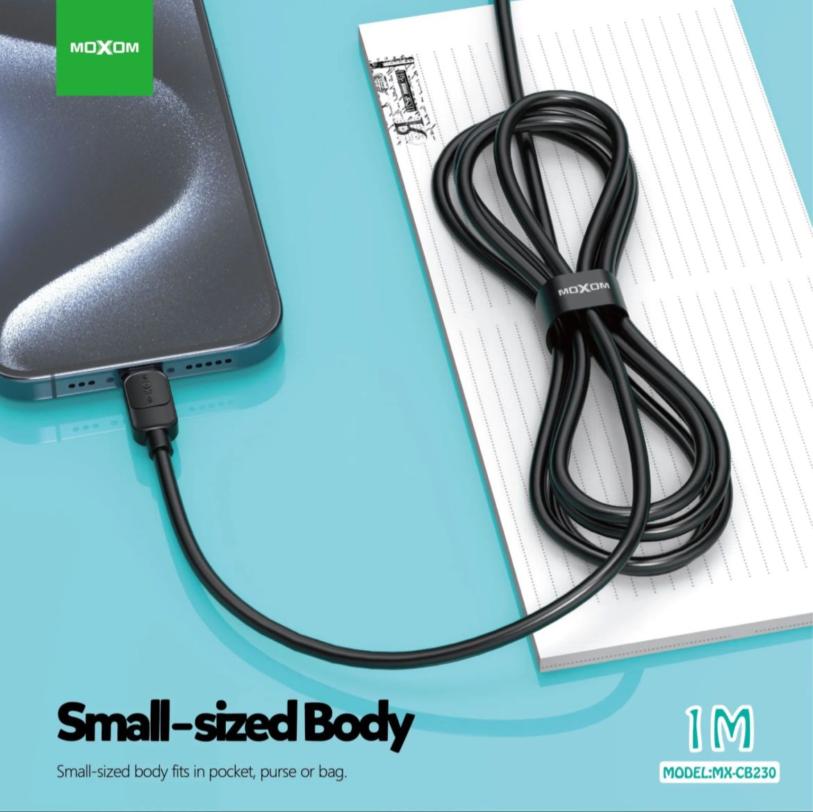 MX-CB230 1 Meter 3A PVC Data Cable 3 options  Type-C Light-ning Micro