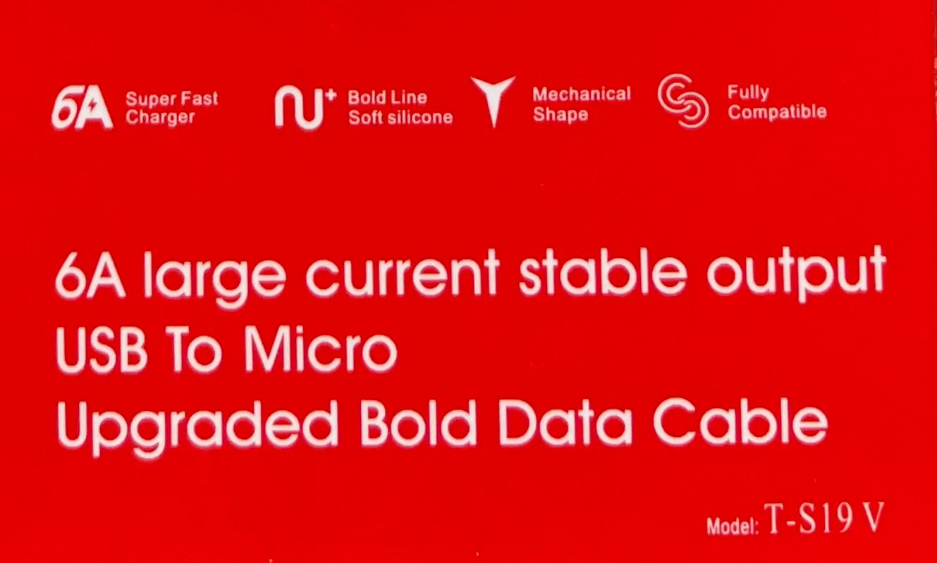 Large Current Stable Output USB To Micro, USB To Type-C , USB To Lightning Upgraded Bold Data Cable S19-V S19-C S19-I