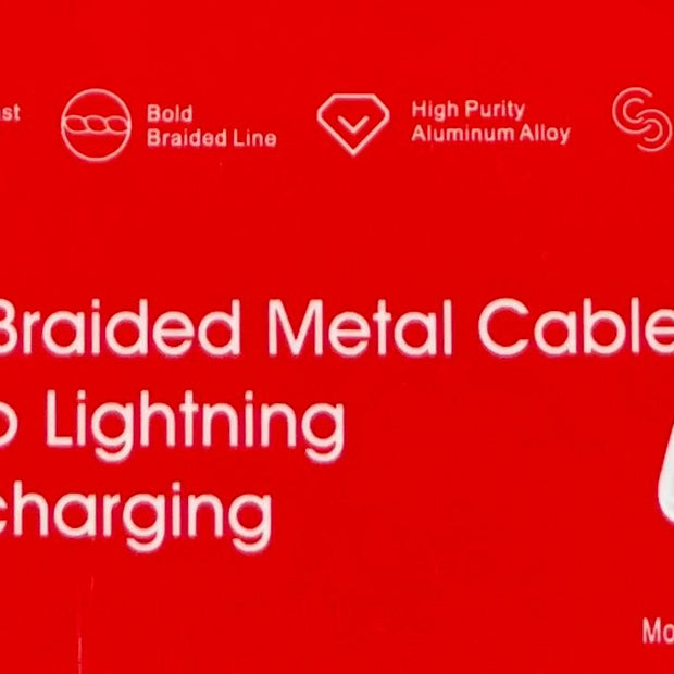 Bold Braided Metal Cable USB To Lightning Fact Charging Cable X21-I