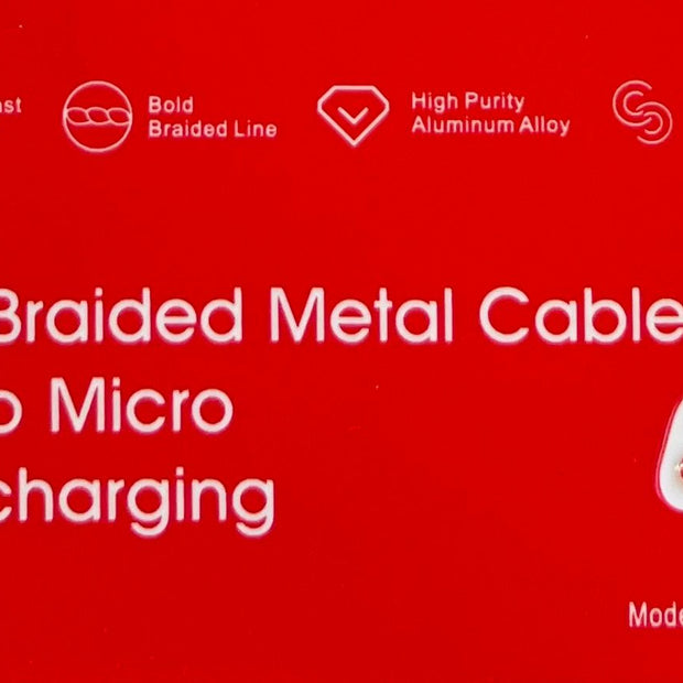 Bold Braided Metal Cable USB To Micro Fast Charging Cable  X21-V