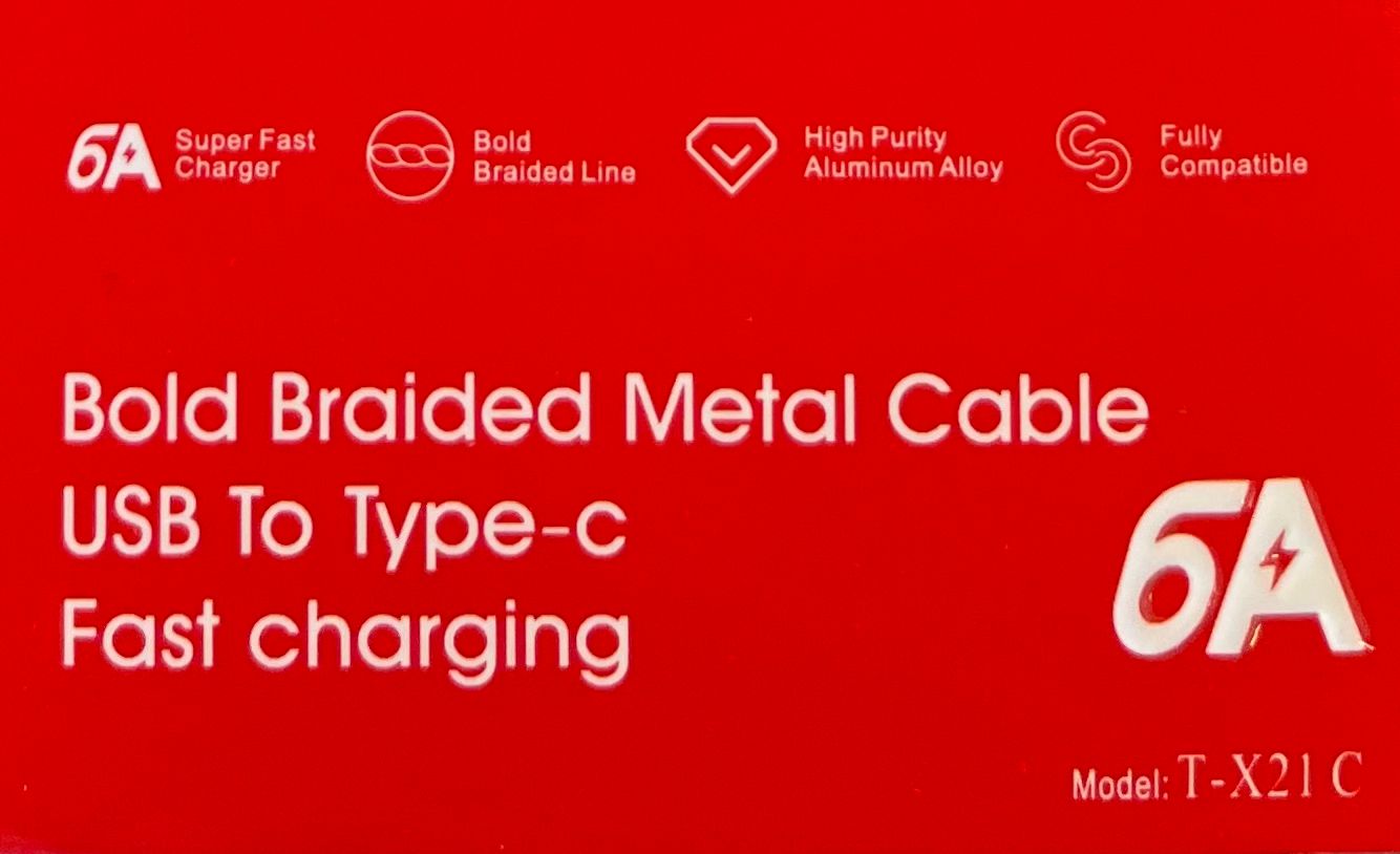 Bold Braided Metal Cable USB To Type-C Fact Charging Cable  X21-C