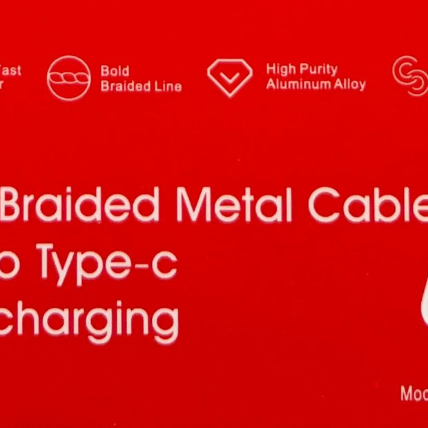 Bold Braided Metal Cable USB To Type-C Fact Charging Cable  X21-C