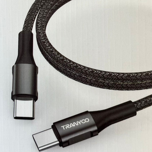 Intelligent Auto-Power off Type-C To Type-C Braided Data Cable CC20