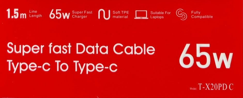 Super Fast Data Cable Type-C To Type-C  X20-PD-C