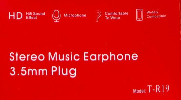 Stereo Music Earphone 3.5mm Plug R-19